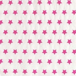 serviettes étoilées fuchsia (x20)