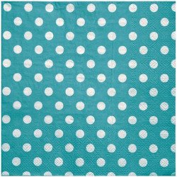 Serviette à pois tuquoise (x20)