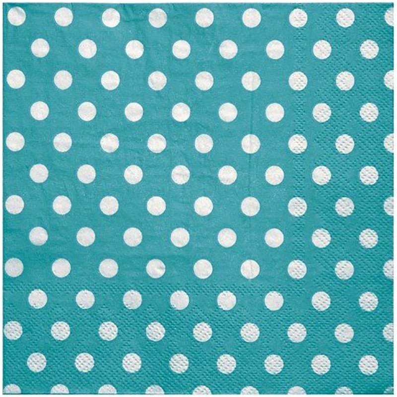 Serviette à pois tuquoise (x20)