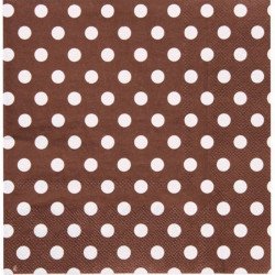Serviette à pois marron (x20)