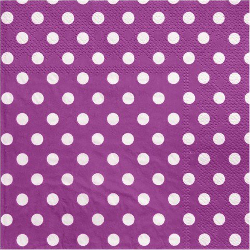 Serviette à pois prune (x20) Serviette à pois prune (x20)