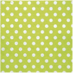 Serviette à pois vert (x20)