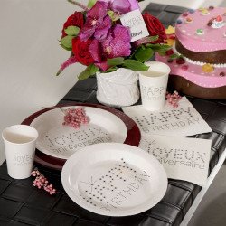 Assiettes "Joyeux anniversaire" -10 unités