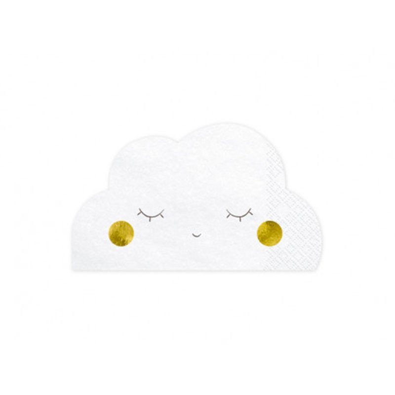 Serviette Nuage blanc et doré (x20) Serviette Nuage blanc et doré (x20)