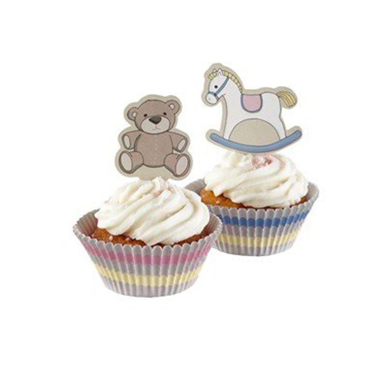 Moules à cupcake Mon petit cheval à bascule avec cupcake (x50) Moules à cupcake Mon petit cheval à bascule avec cupcake (x50)