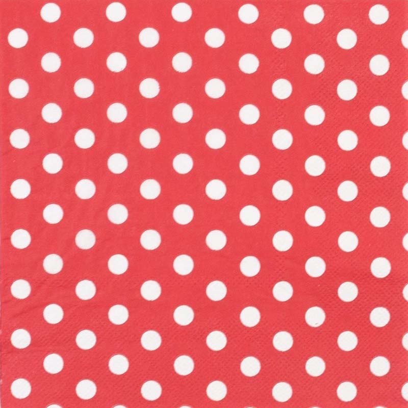 Serviette à pois rouge (x20)