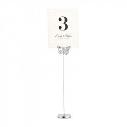 Porte nom de table papillon argent