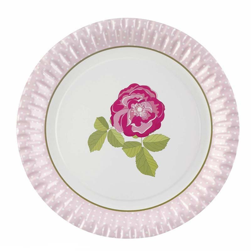 Assiette vintage rose (x8)