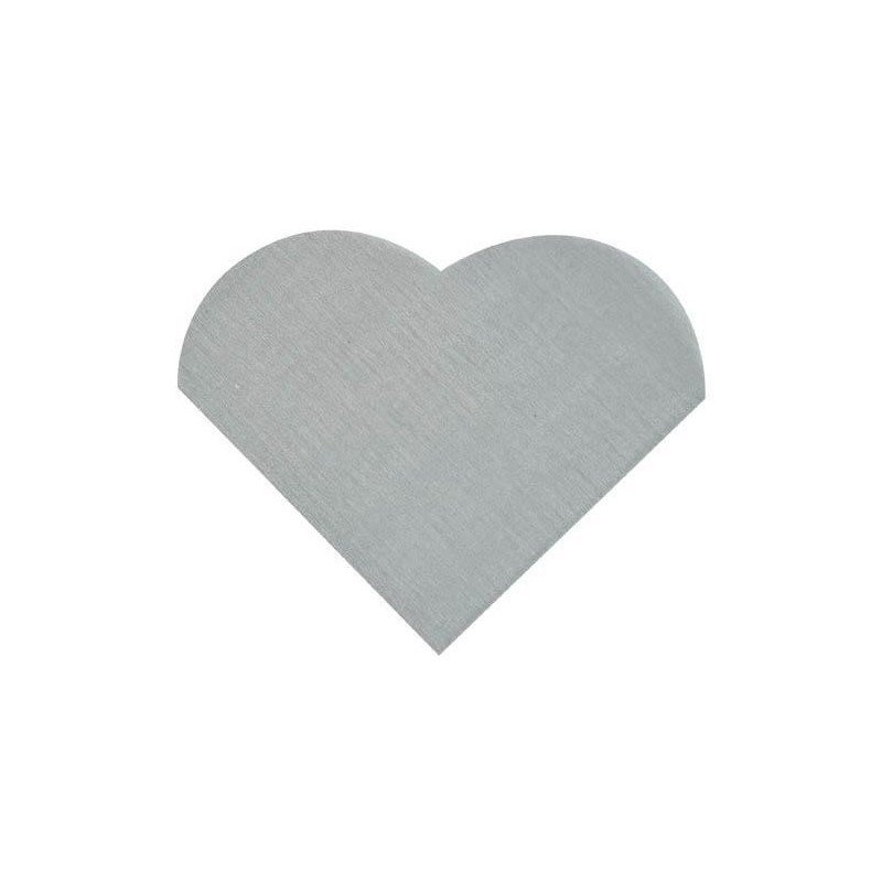 Serviettes forme cœur gris 12 cm (x20)