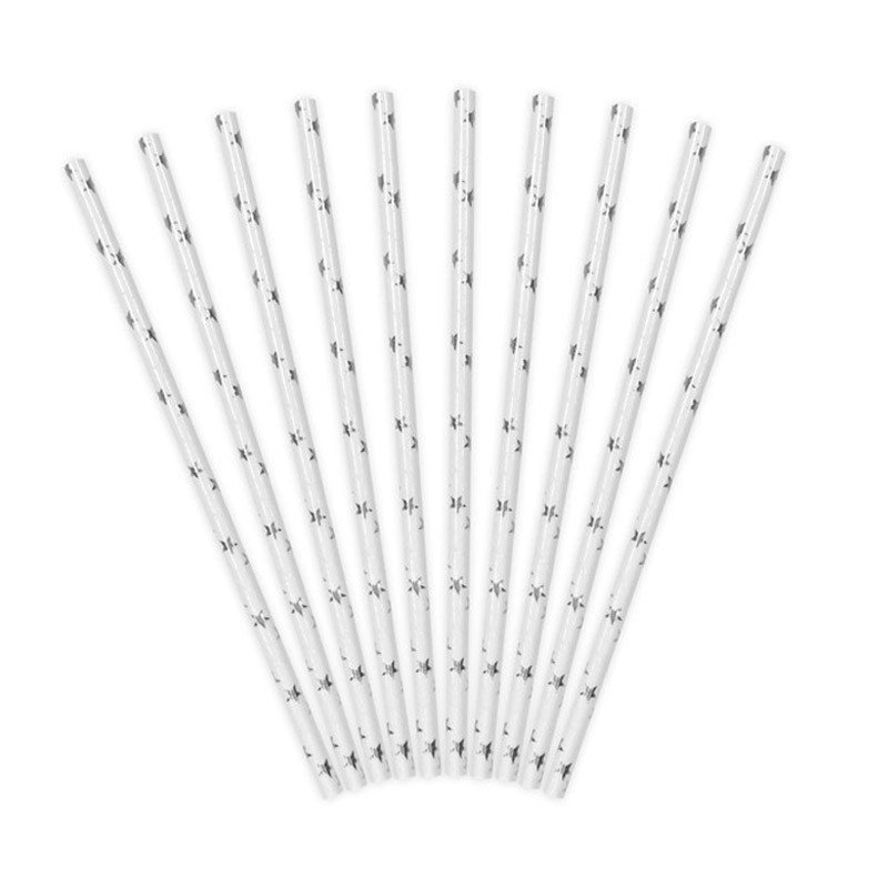 Paille Etoiles argenté (x25)