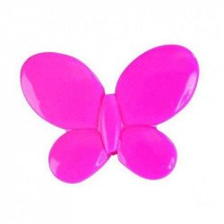 Papillon métal brillant fuchsia (x12)