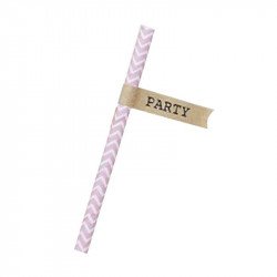 Étiquettes "Party" pour paille (x20)