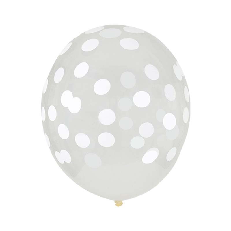 Ballon imprimé confetti blanc Ballon imprimé confetti blanc