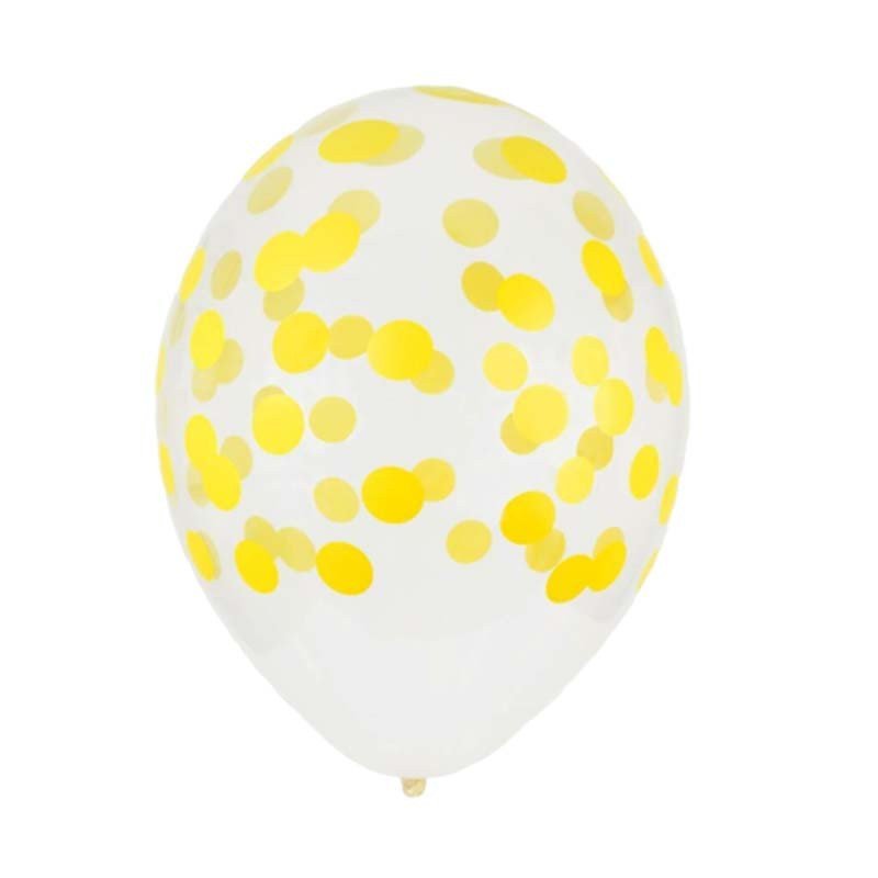 Ballon imprimé confetti jaune Ballon imprimé confetti jaune