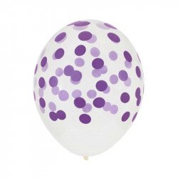 Ballon imprimé confetti violet