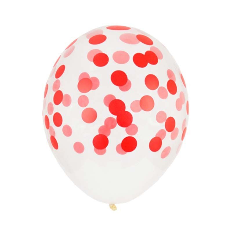 Ballon imprimé confetti rouge