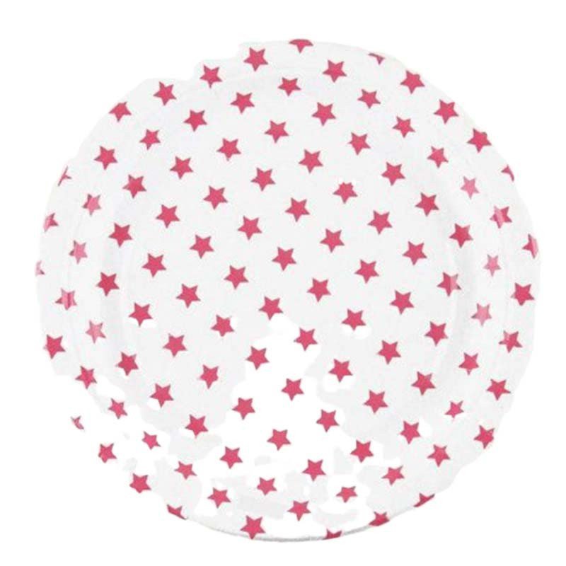Assiettes étoilées fuchsia (x8)
