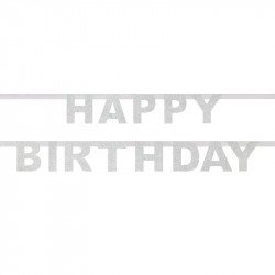 guirlande Happy Birthday - argent
