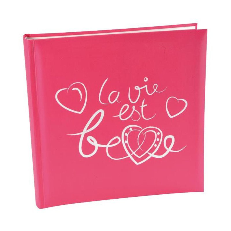 Livre d'or  "La vie est belle" fuchsia