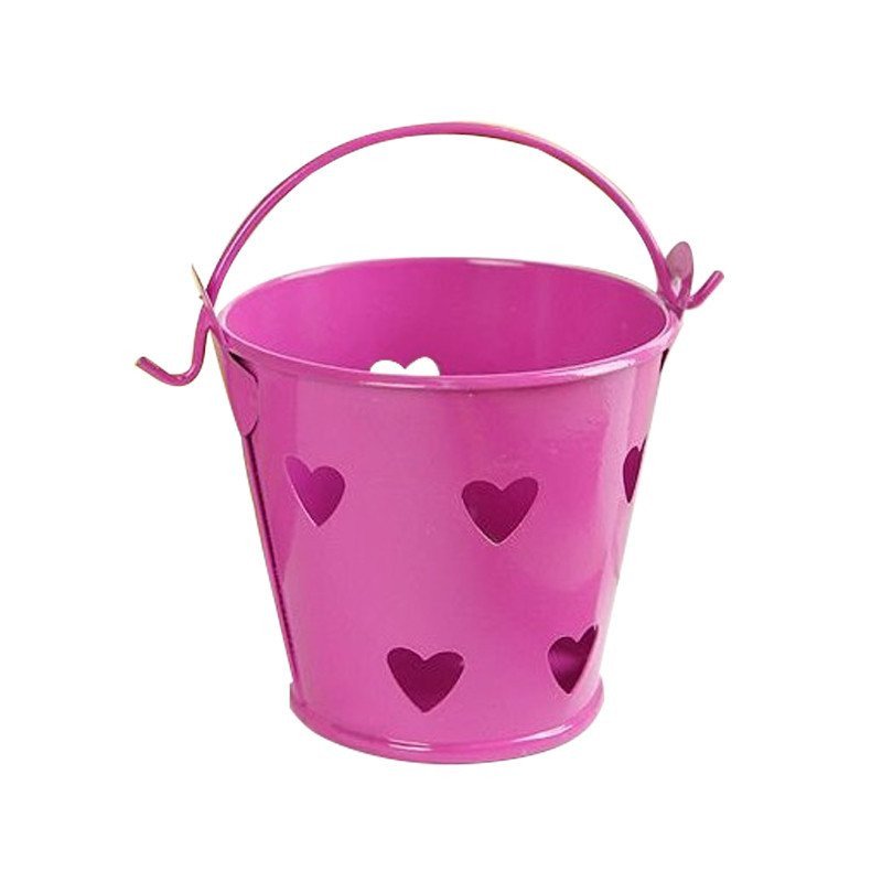 Petit pot en zinc cœur rose (x5) Petit pot en zinc cœur rose (x5)