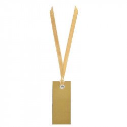 Marque place rectangle ruban or (x12)