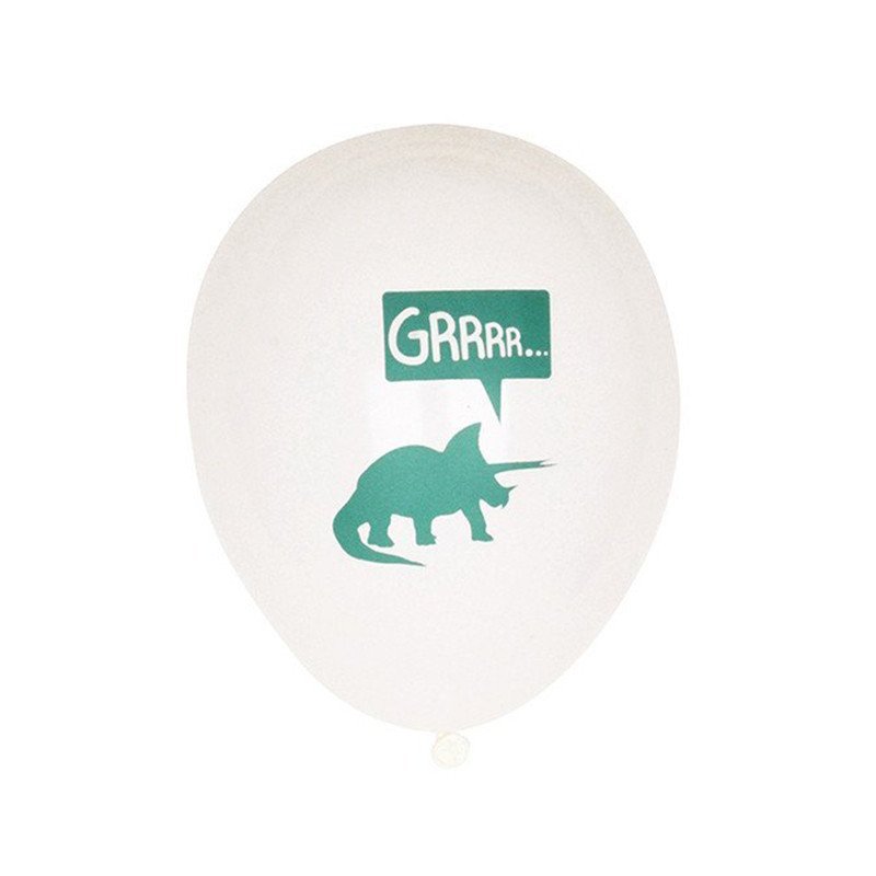 Ballon dinosaure anniversaire garçon blanc et menthe (x5) Ballon dinosaure anniversaire garçon blanc et menthe (x5)