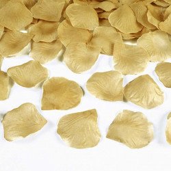Pétales avec feuilles en tissu couleur or