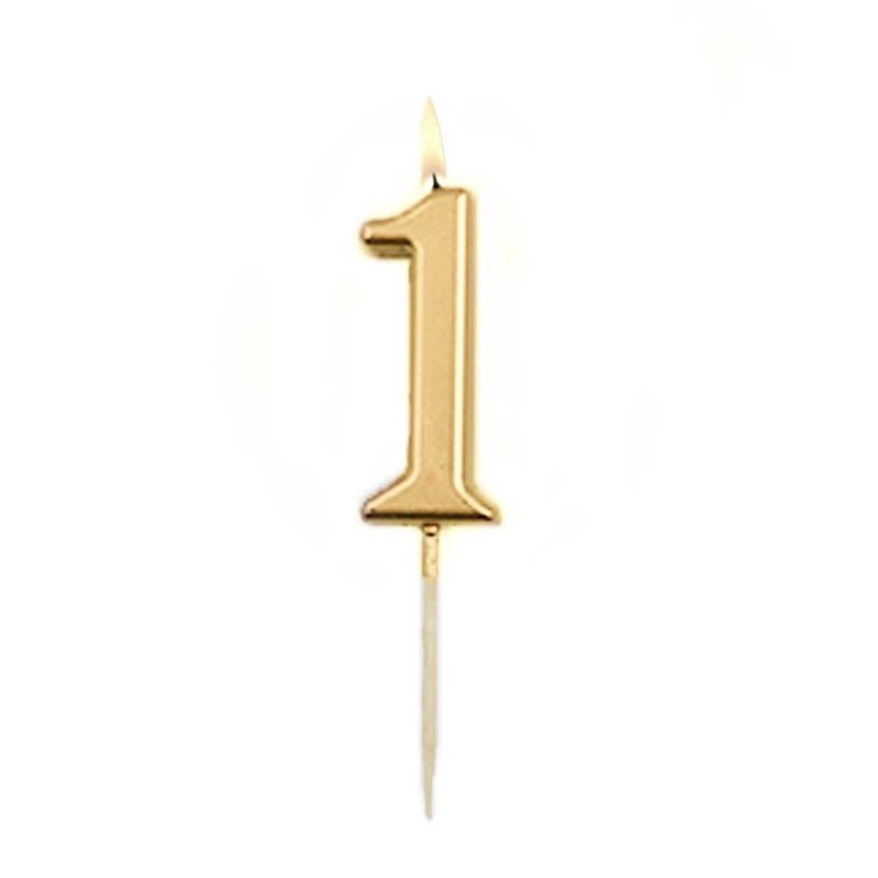 Bougie chiffre 1 Or