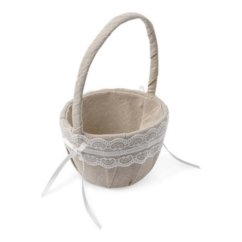 Panier en lin et dentelle Panier en lin et dentelle