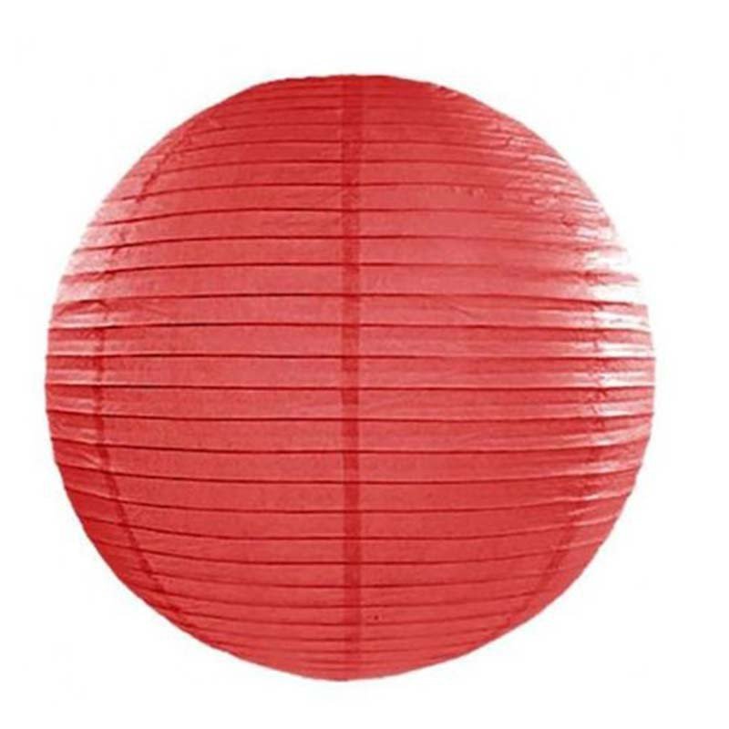 Lampion en papier uni rouge - 30 cm Lampion en papier uni rouge - 30 cm