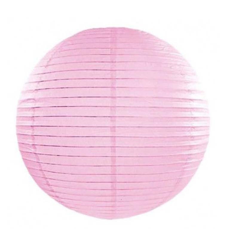 Lampion en papier uni rose pastel - 30 cm Lampion en papier uni rose pastel - 30 cm