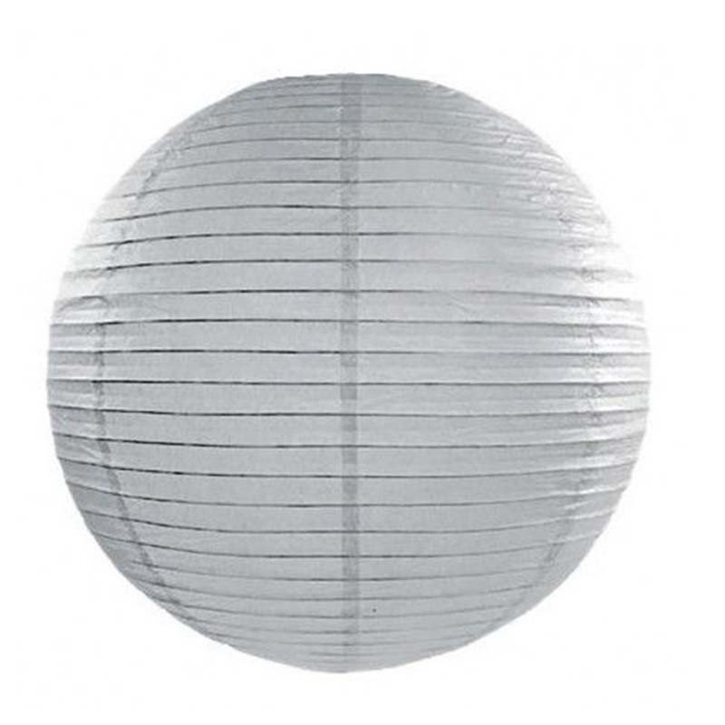 Lampion en papier uni gris clair- 40 cm Lampion en papier uni gris clair- 40 cm