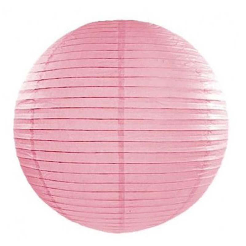 Lampion en papier uni rose - 50 cm