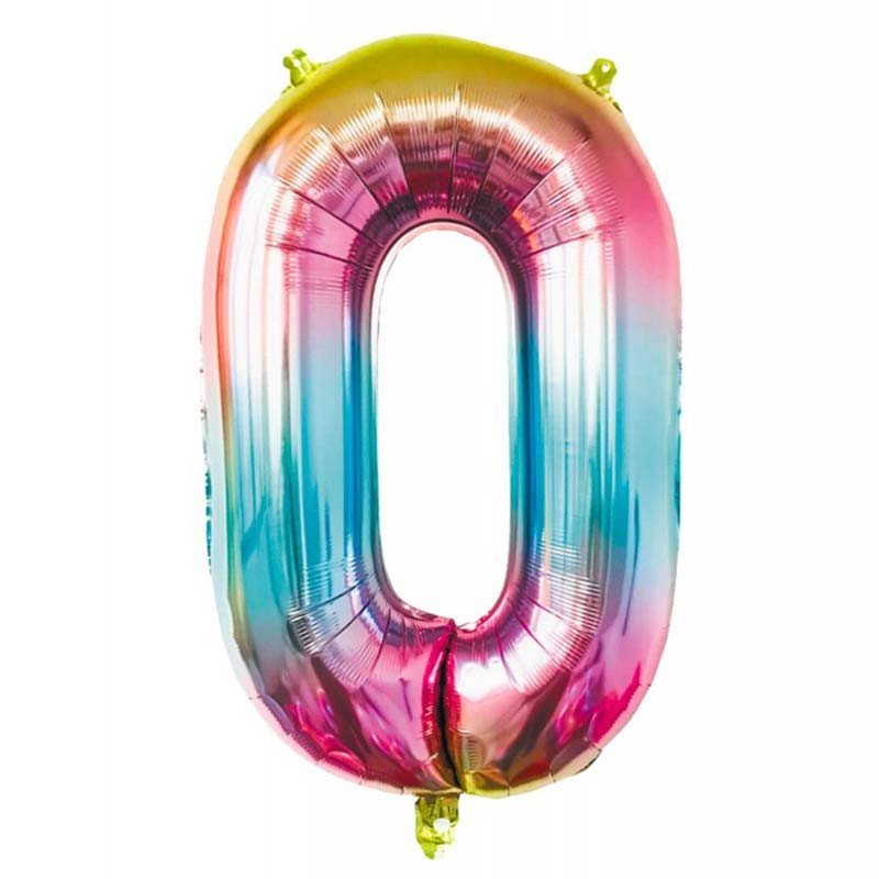 Ballon chiffre géant 0 multicolore Ballon chiffre géant 0 multicolore