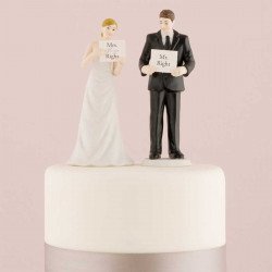 Figurine les mariés à la pancarte