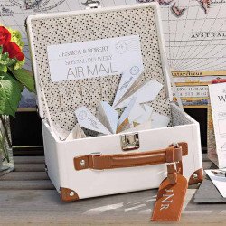 Urne mini valise blanche