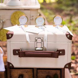 Urne mini valise blanche
