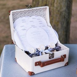 Urne mini valise blanche