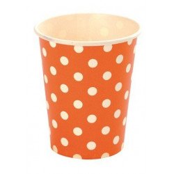 Gobelets à pois orange (x10)