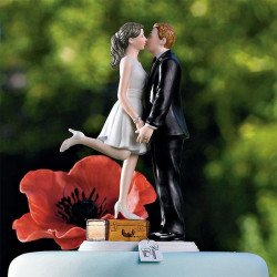 Figurine Les Mariés en voyage peau blanche