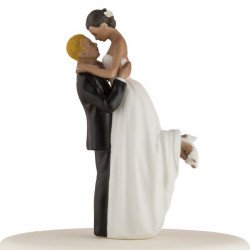 Figurine couple romance peau noire