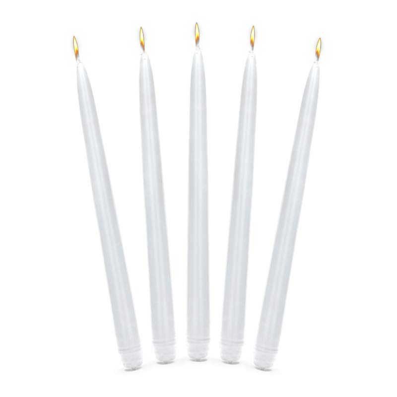 Bougie cierge mat - 24 cm blanc (x10)