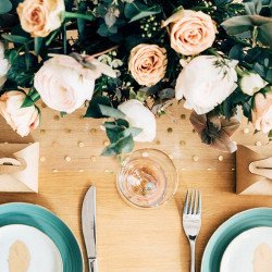 Chemin de table organza pois Or - 9M