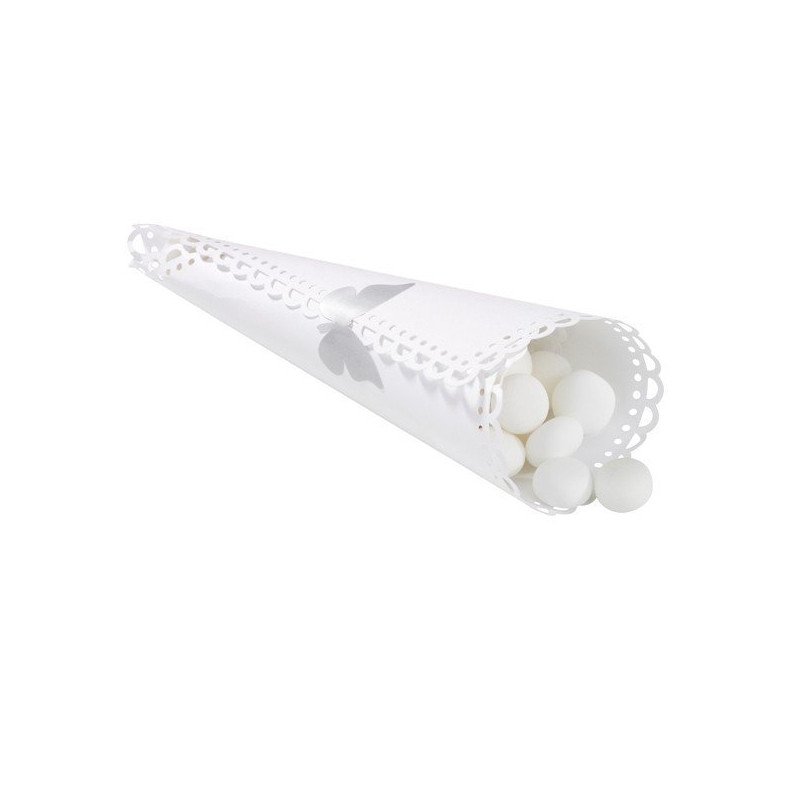 Cône à pétales papillon blanc (x10) Cône à pétales papillon blanc (x10)