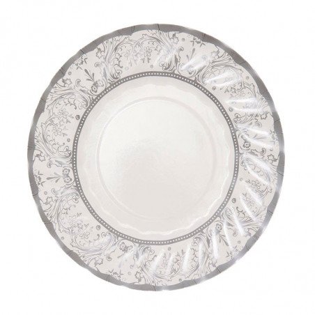 Assiettes de Noël argentées -12 petites