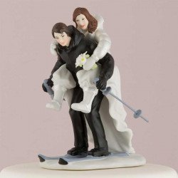 Figurine mariés au ski