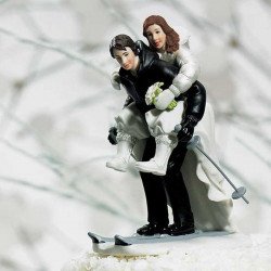Figurine mariés au ski