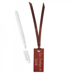 Marque place rectangle ruban marron (x12)