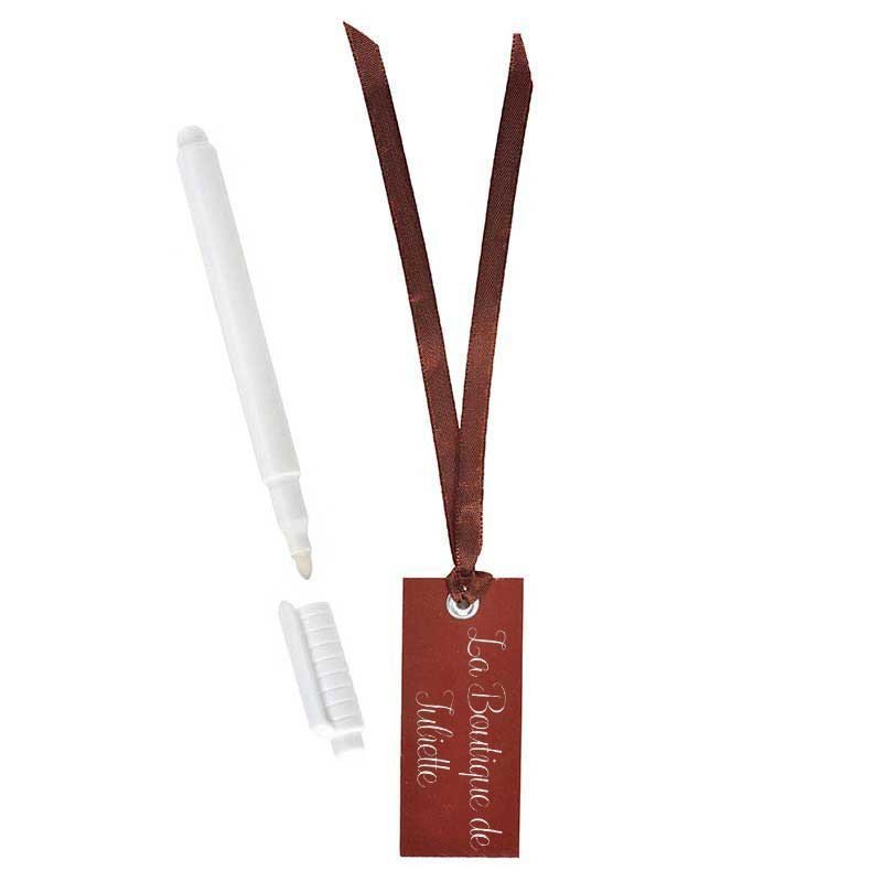 Marque place rectangle ruban marron (x12)