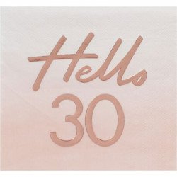 16 Serviettes "Hello" 30 ans